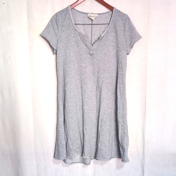 White Crow The Tempo Dress Light Grey French Terry with Raw Edging Size Large - Picture 1 of 6